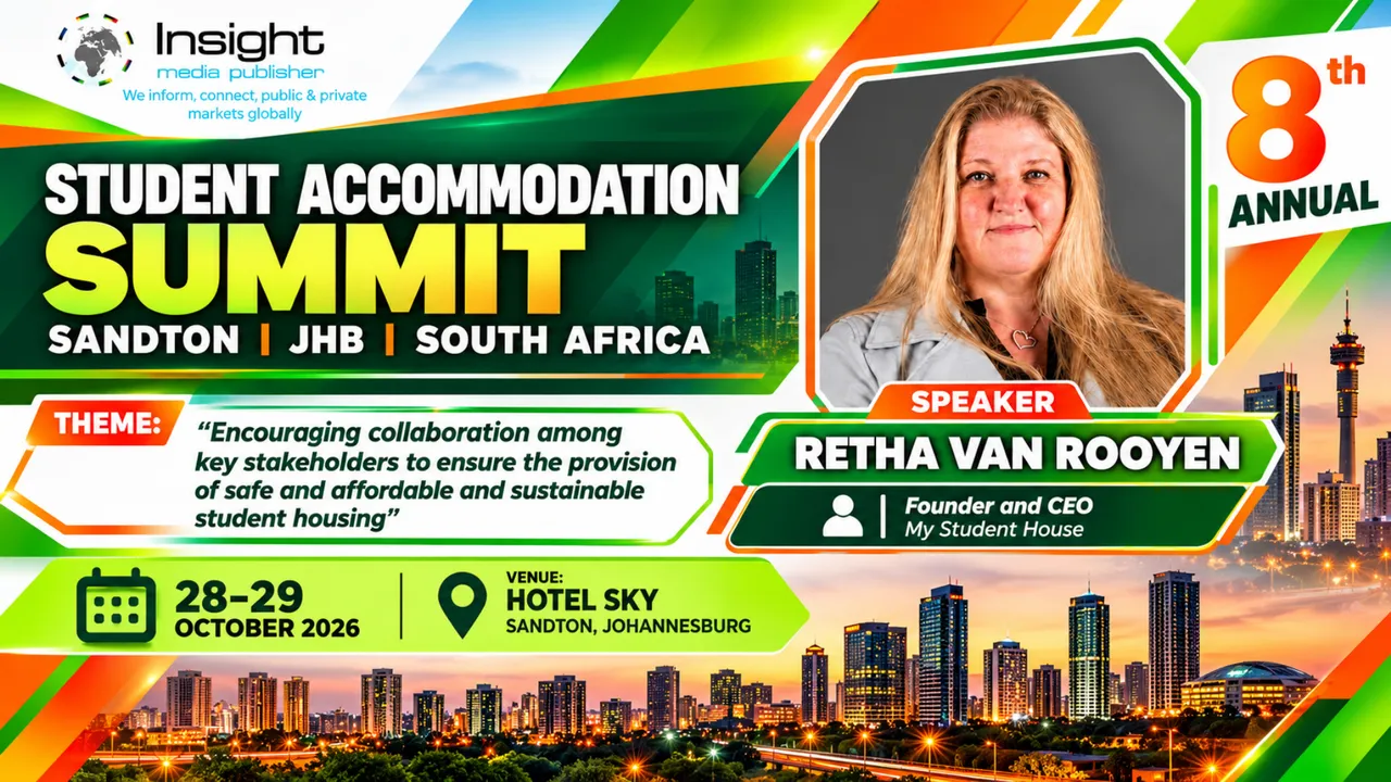 8th Annual Student Accommodation Summit, 28–29 October 2026 at Hotel Sky, Sandton, with speaker Retha van Rooyen, Founder and CEO of My Student House