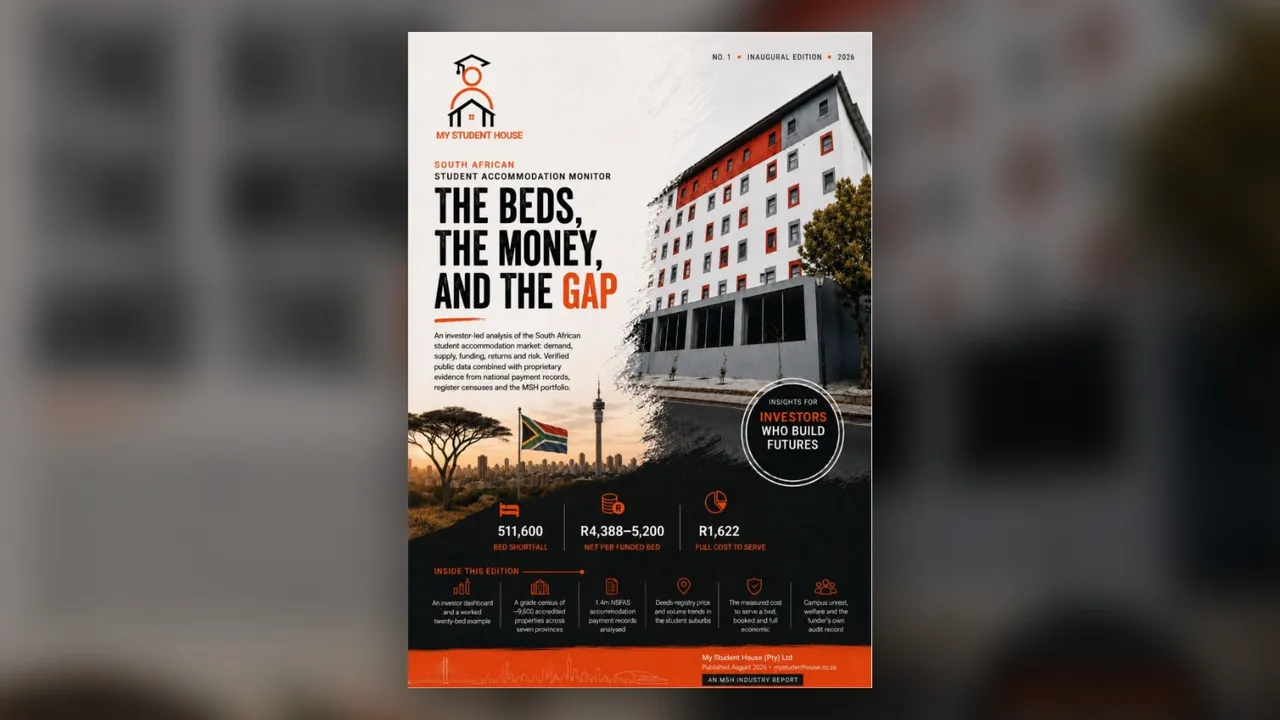 Cover of the My Student House South African Student Accommodation Monitor 2026: The Beds, the Money, and the Gap