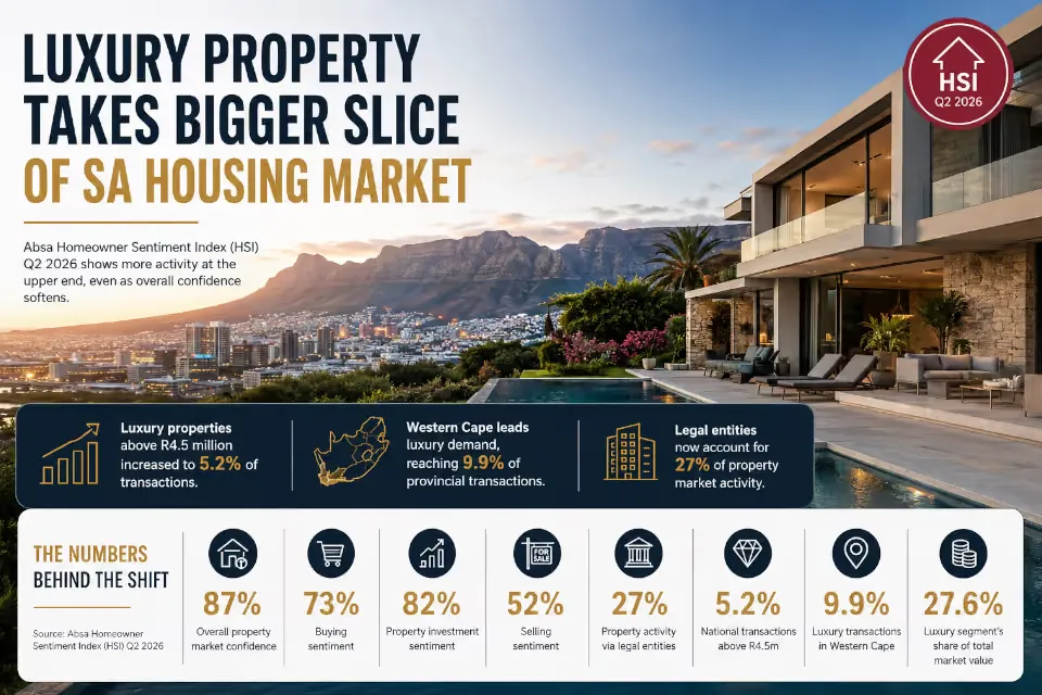 Luxury property takes bigger slice of SA housing market